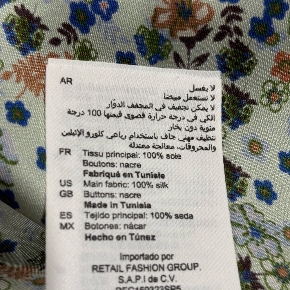 493. NWT! SANDRO Eilat Silk Green Floral Mini Dress - Picture 6 of 8